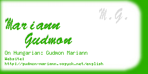 mariann gudmon business card